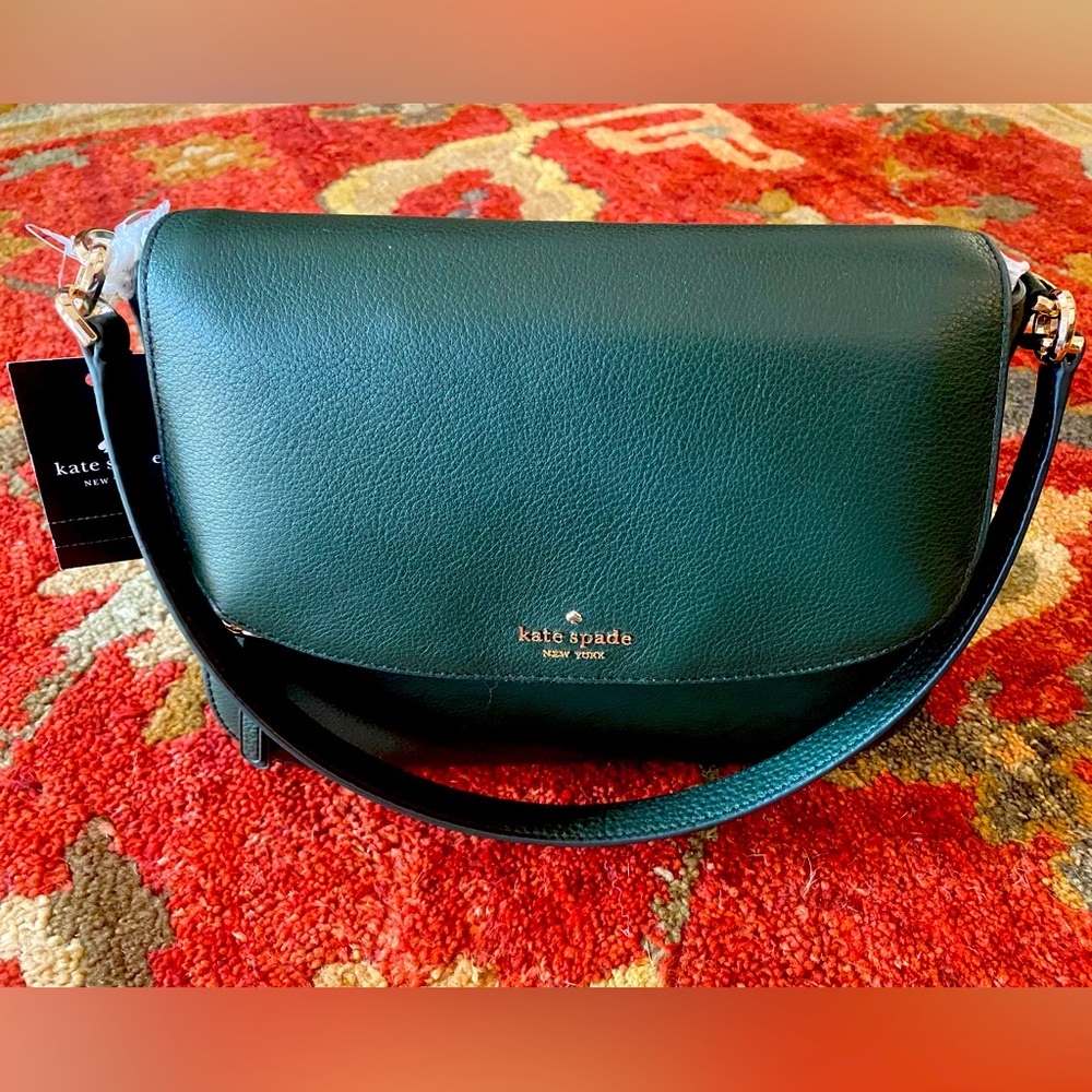 KATE SPADE Med Flap Pebbled Leather Shoulder Bag NWT